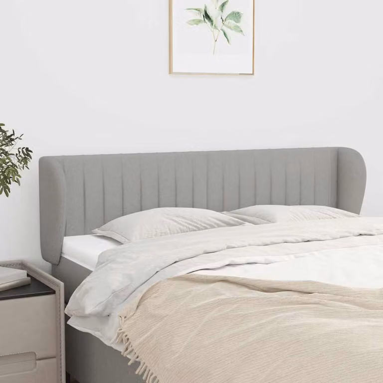 Testiera ad orecchio vidaXL in tessuto grigio chiaro con struttura in legno