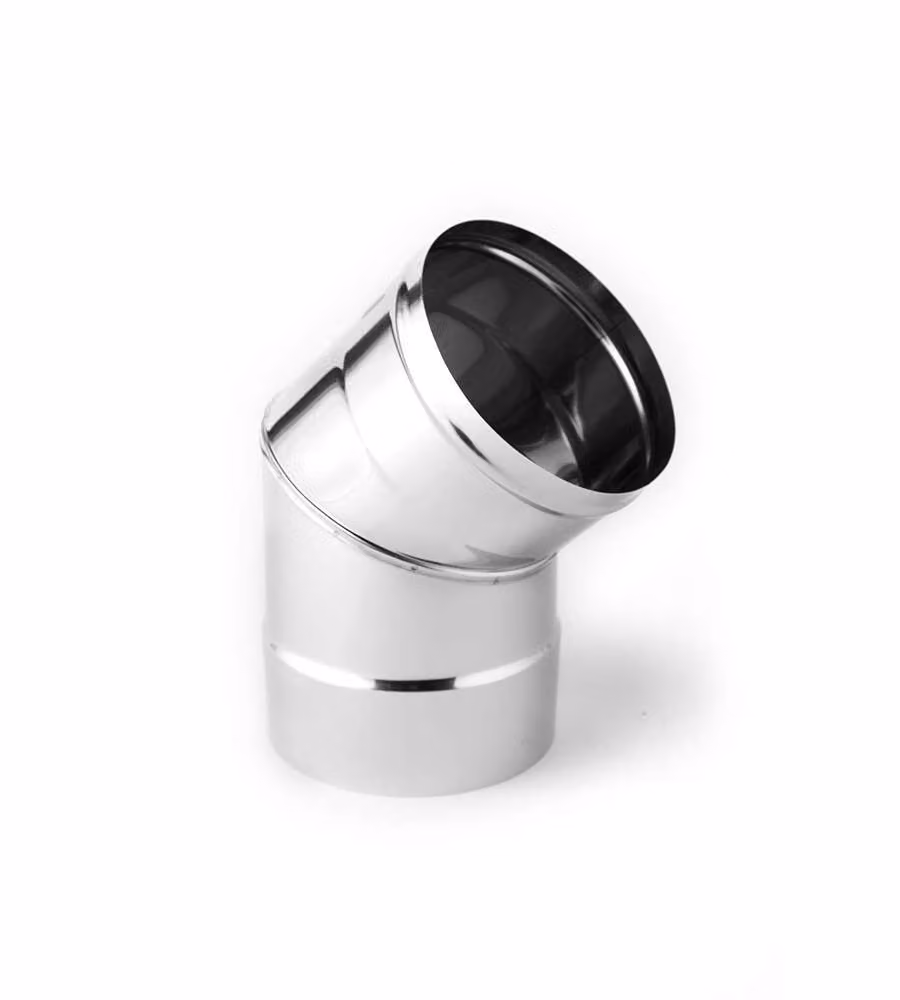 Curva Fumo Inox Conix Mono - Argento - Ø 80 mm