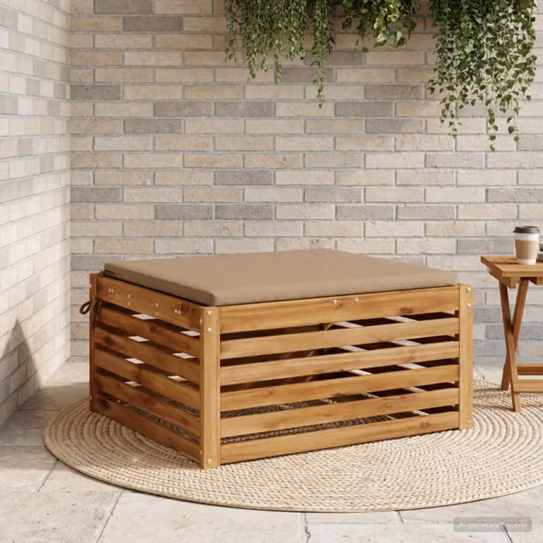 Cuscino per sedia vidaXL SOEST in poliestere con rivestimento rimovibile, resistente ai raggi UV, colore grigio beige