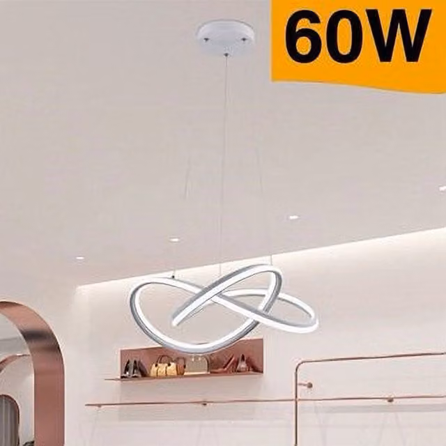 Lampadario a sospensione moderno Trade Shop con design intrecciato, LED 60W, 3 colori di luce, colore bianco, modello A50-b3c