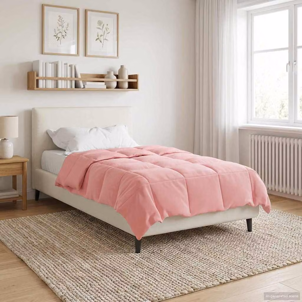 Piumone Completo Annuale 4 Stagioni vidaXL in Microfibra Rosa L: 155 cm x P: 200 cm