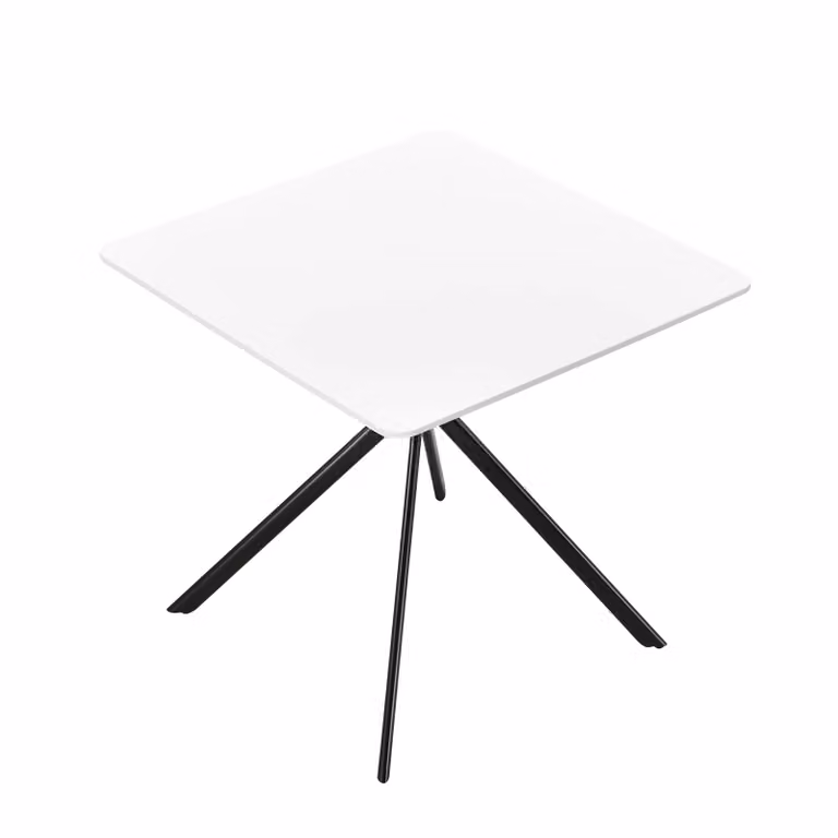 In And OutdoorMatch Elegante tavolo da pranzo Mya - Rettangolare - 78x78cm - Bianco - MDF - Design decorativo