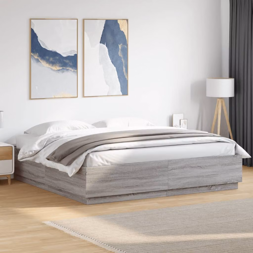 vidaXL Giroletto in Legno Multistrato Grigio 200x200 cm – 1