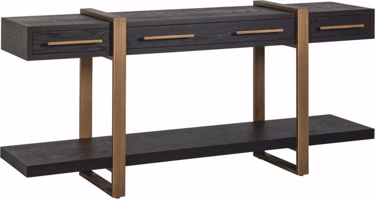 Casa Padrino Credenza Nero / Ottone anticato 180 cm - Mobili