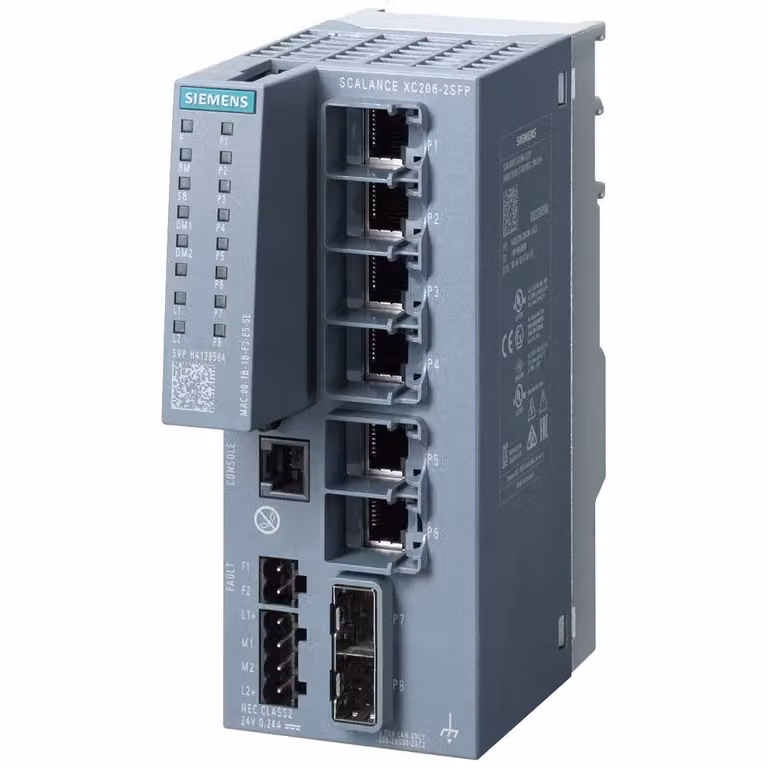 Siemens SIPLUS NET SCALANCE XC206-2SFP, switch di livello 2 gestito, 6 porte RJ45, 2 porte SFP 6AG12062BS007AC2