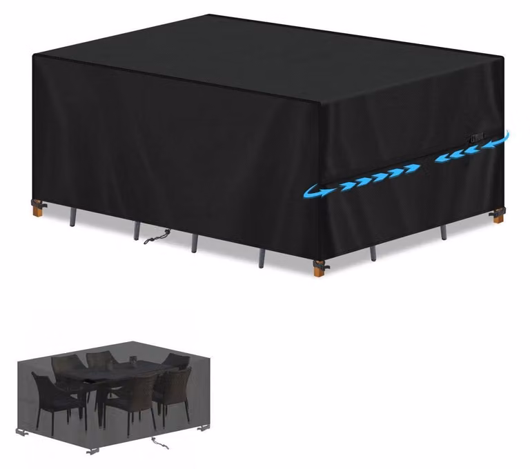 Copertura protettiva per mobili da giardino, dimensioni 140x80x75 cm, impermeabile, resistente ai raggi UV, tessuto Oxford 420D, resistente al vento