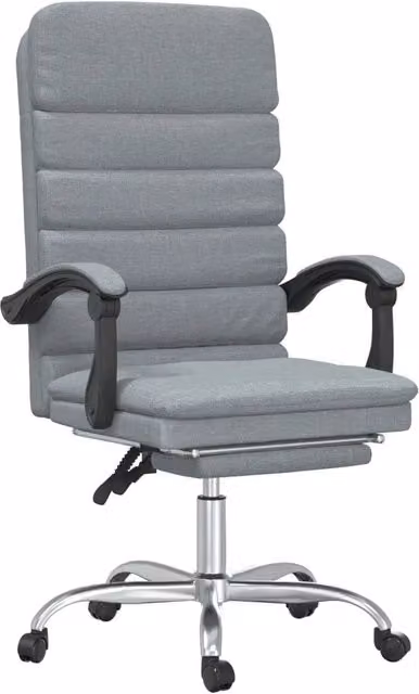 Sedia da Gaming e Ufficio Reclinabile in Tessuto Grigio con Braccioli e Ruote, Design Minimalista, H 120 x L 63 x P 60 cm – 1