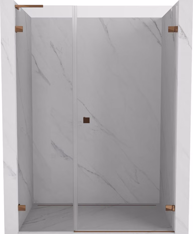Mexen Lunar-B L porta doccia a battente destra 130 cm, trasparente, oro rosa - 832SL-130-050-60-00-P