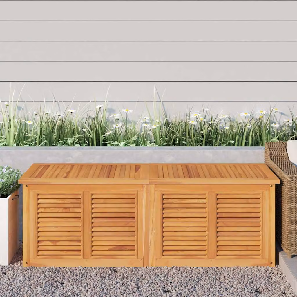 Contenitore da giardino vidaXL in legno massello di teak marrone con borsa L/P/H: 150 x 50 x 55 cm