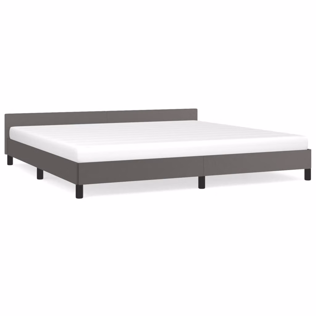 Giroletto con Testiera senza Materasso Grigio 200x200 cm