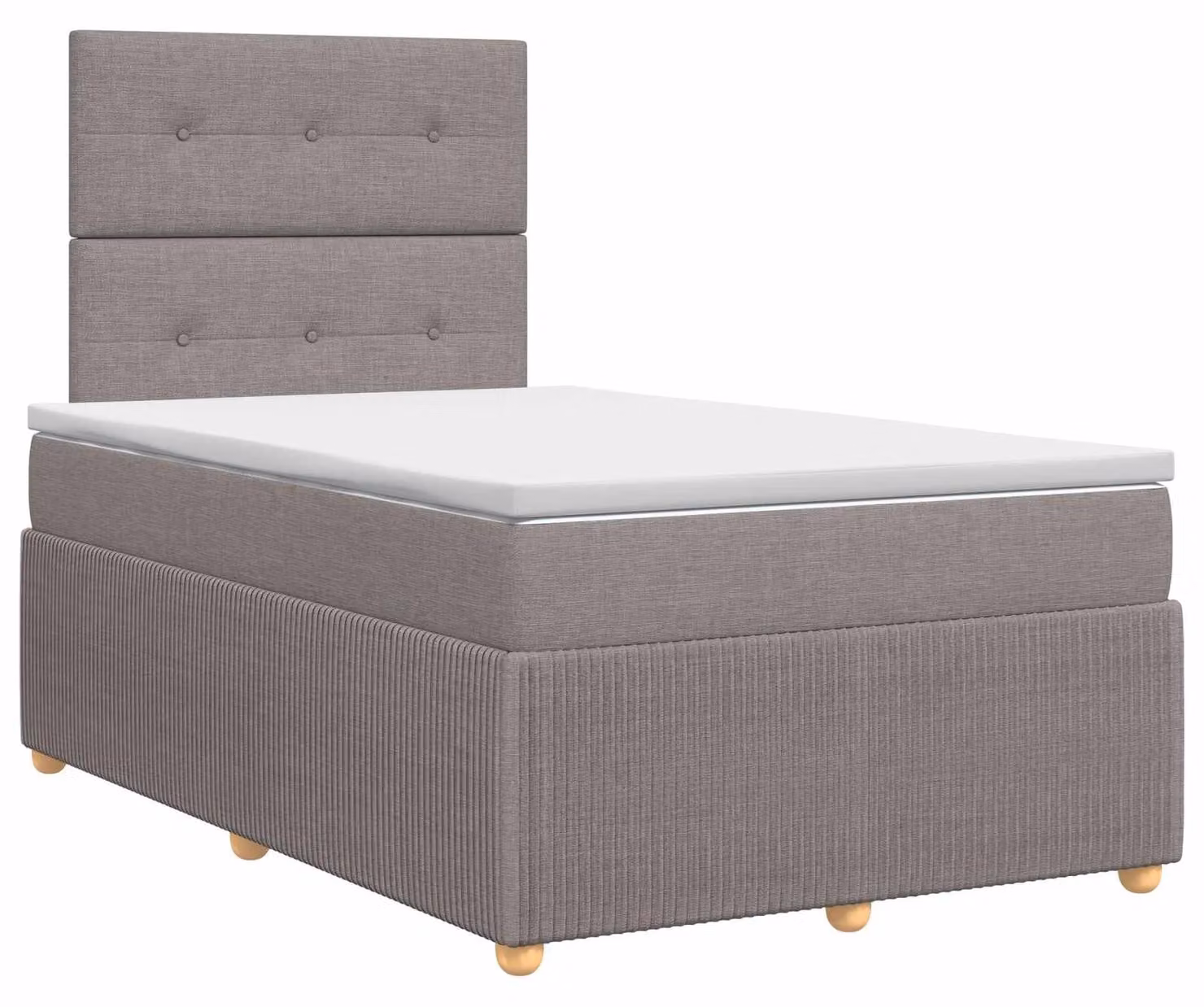 Letto a molle con materasso Taupe 120 x 200 cm in tessuto