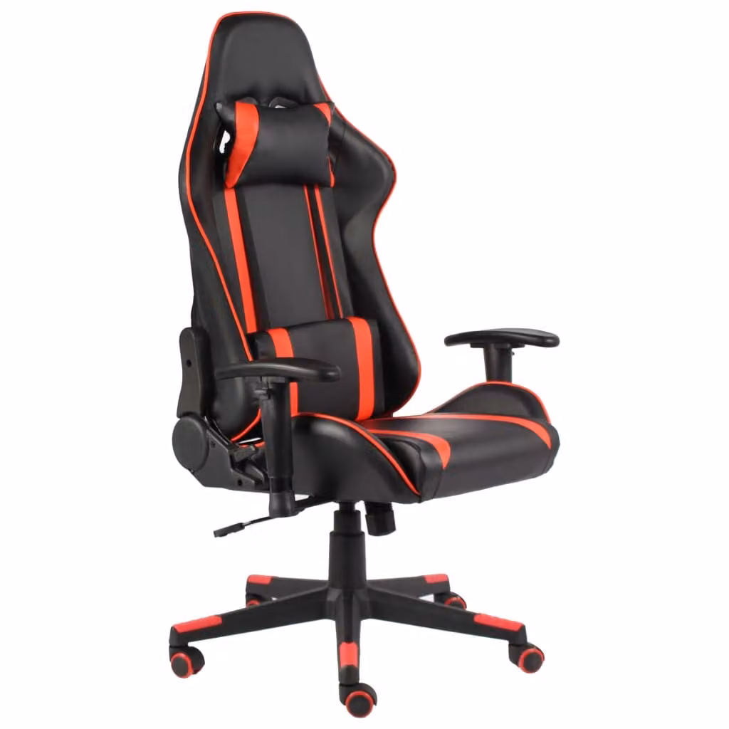 Sedia da gioco girevole in PVC rosso