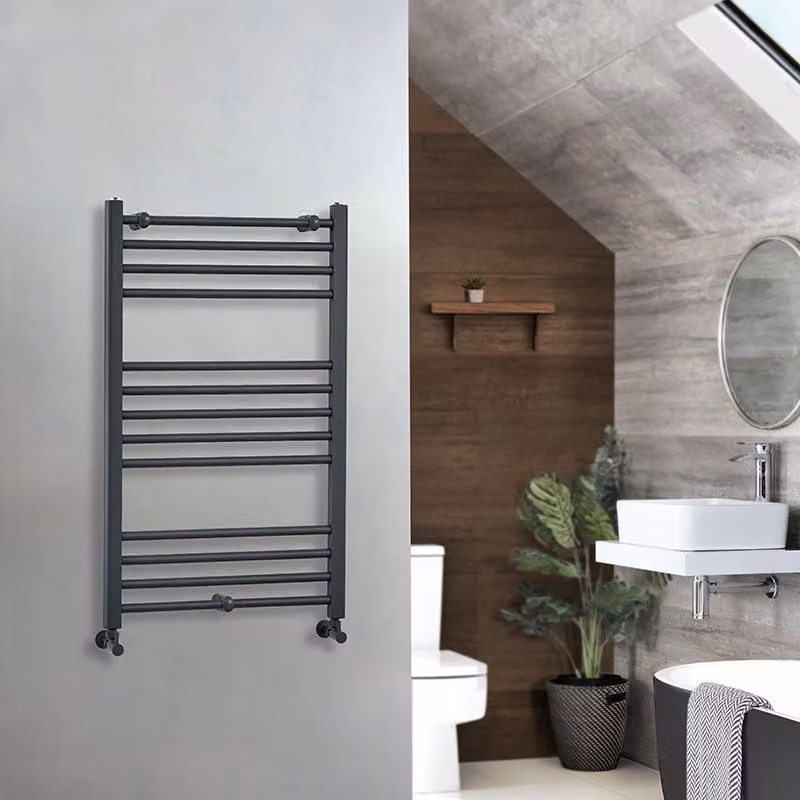 Scaldasalviette di Design Antracite - Termoarredo Bagno Piatto - 1000 x 600mm - 450W - Artle