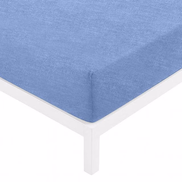 Lenzuolo con angoli matrimoniale KASANOVA in cotone blu traspirante