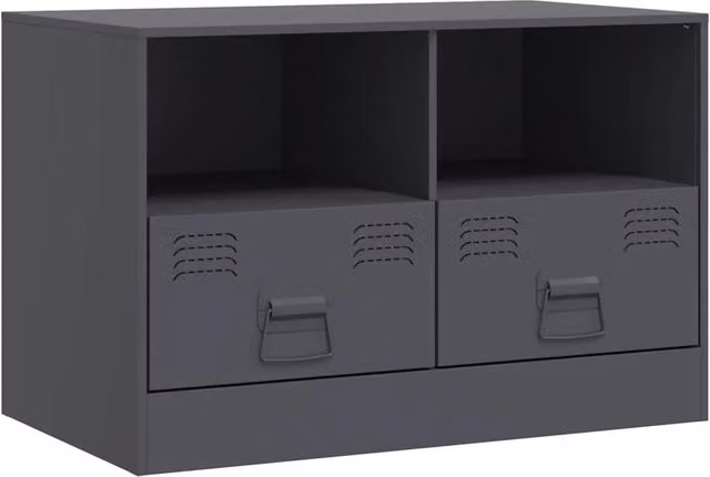 Mobile TV multimediale mensola TV credenza TV sala da pranzo soggiorno camera da letto antracite 67 x 39 x 44 cm acciaio antracite 02_0026394