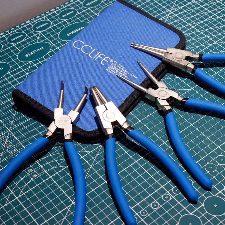 CCLIFE Set di 4 pinze per anelli di sicurezza per anelli di sicurezza per anelli di sicurezza, lunghezza 175 mm