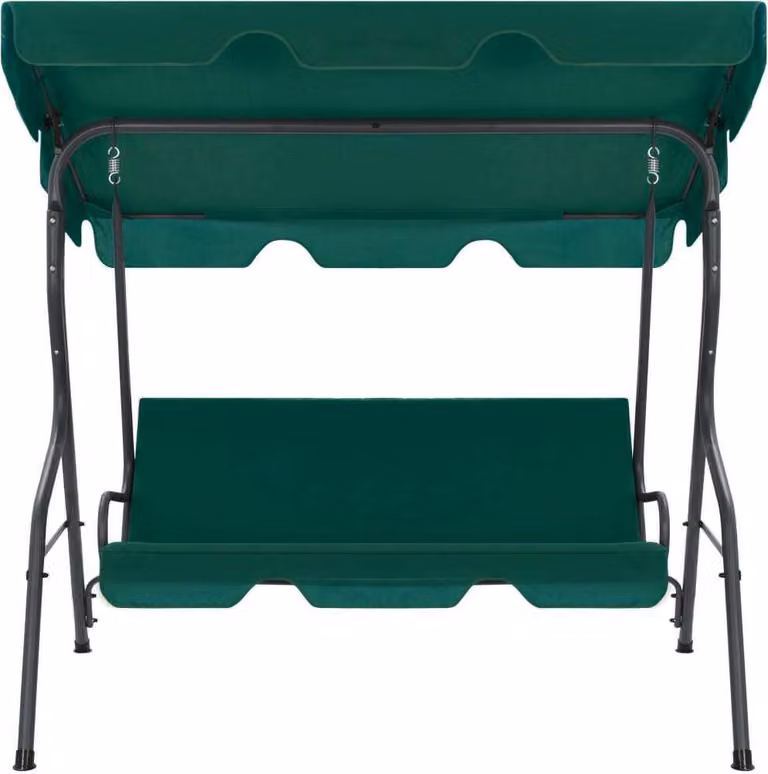 Panchina a Dondolo da Giardino Verde 170x110x153 cm in Tessuto