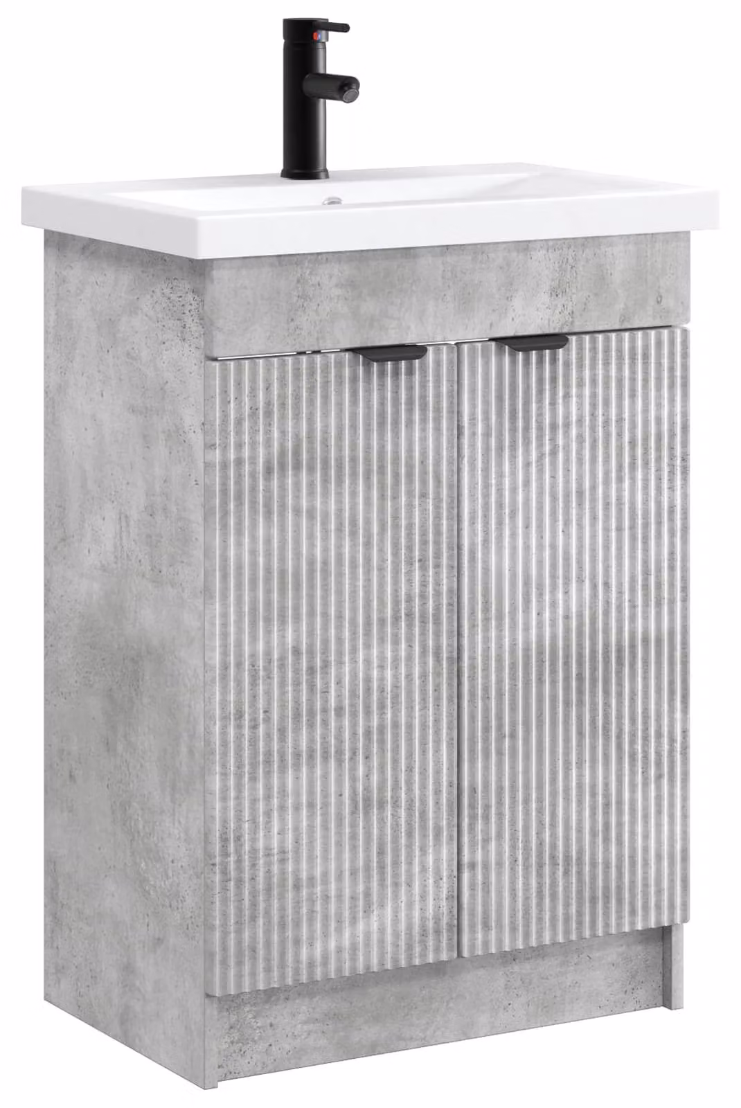 Set di mobili da bagno in grigio cemento, dimensioni 78,5 x 37,5 x 81 cm