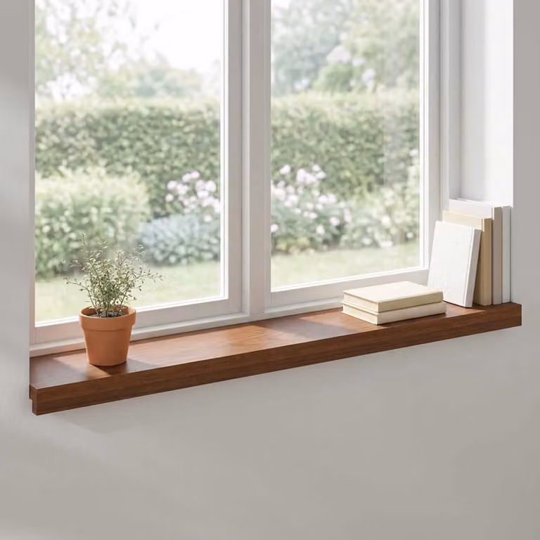 Set di 2 soglie per finestre vidaXL in legno, Marrone, L 80 x P 15 x H 2 cm