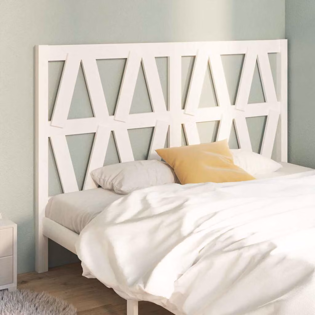 Testiera per Letto Moderna vidaXL in Legno Massello di Pino Bianco L: 126 cm, P: 4 cm, H: 100 cm