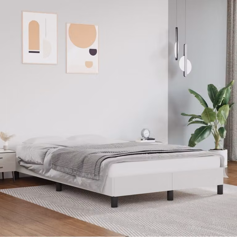 The Living Store struttura letto bianca 120x200 cm in ecopelle