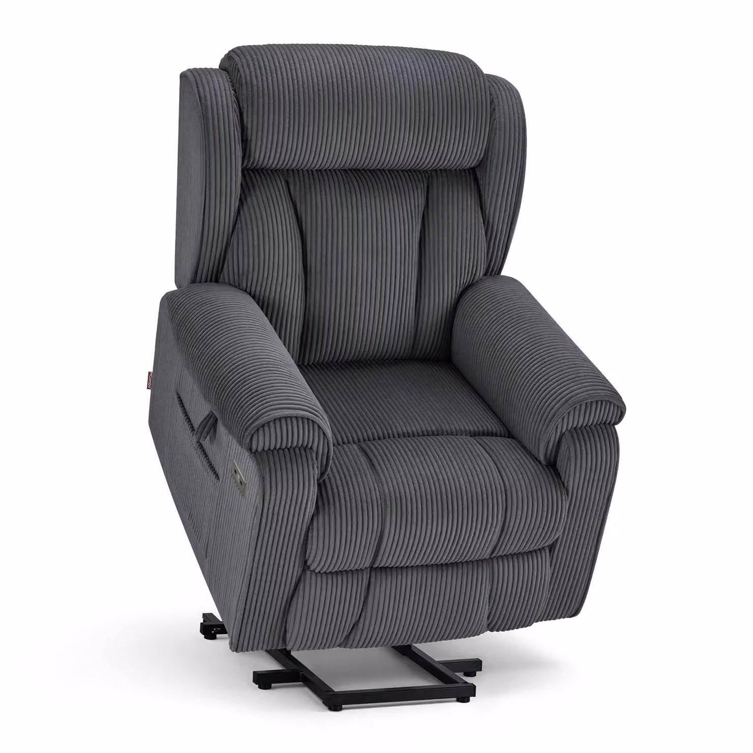 Poltrona reclinabile M MCombo a 4 motori, poltrona Zero Gravity a 165°, massaggio e riscaldamento 7558 (tessuto, grigio scuro)
