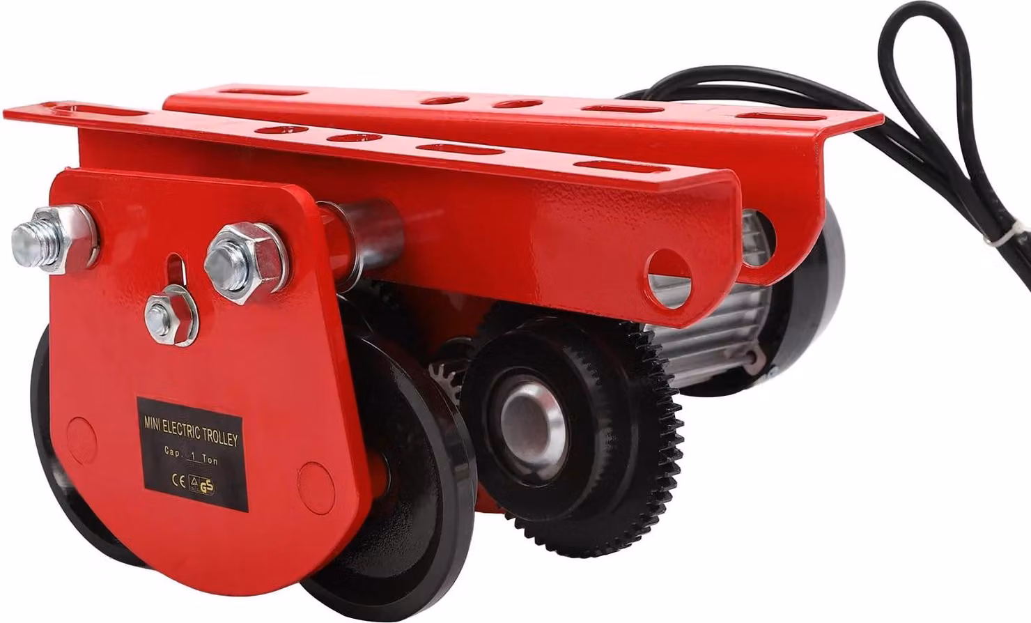 Argano elettrico - Verricello - Capacità di carico 1000 kg - Alimentazione CA - Per garage e magazzini - Rosso