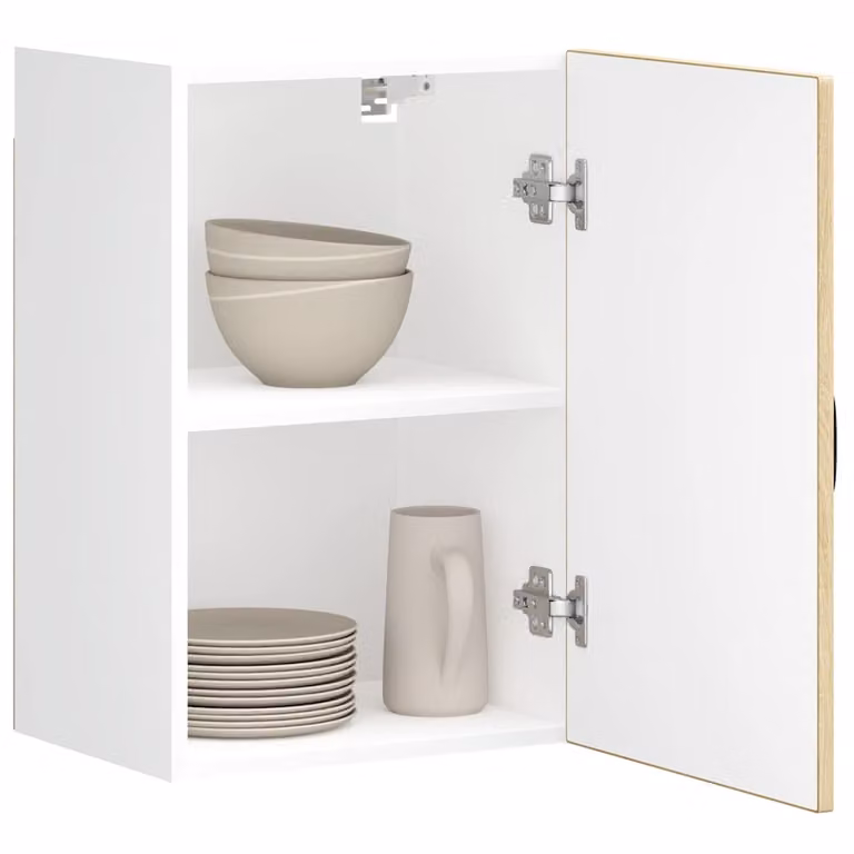 Pensile da cucina moderno vidaXL Kalmar in legno e MDF, marrone e bianco, L: 60 cm, H: 31 cm, P: 40 cm