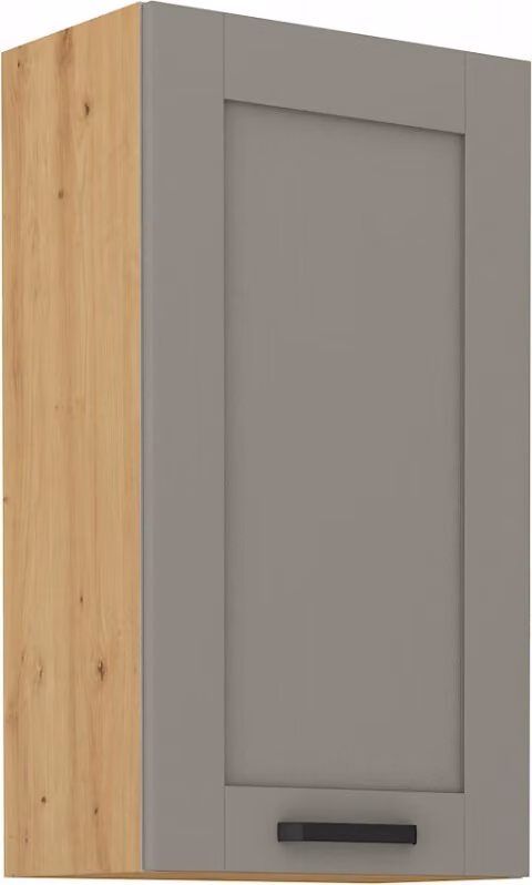 Armadietto superiore alto LAILI - larghezza 50 cm, grigio chiaro / rovere artisan