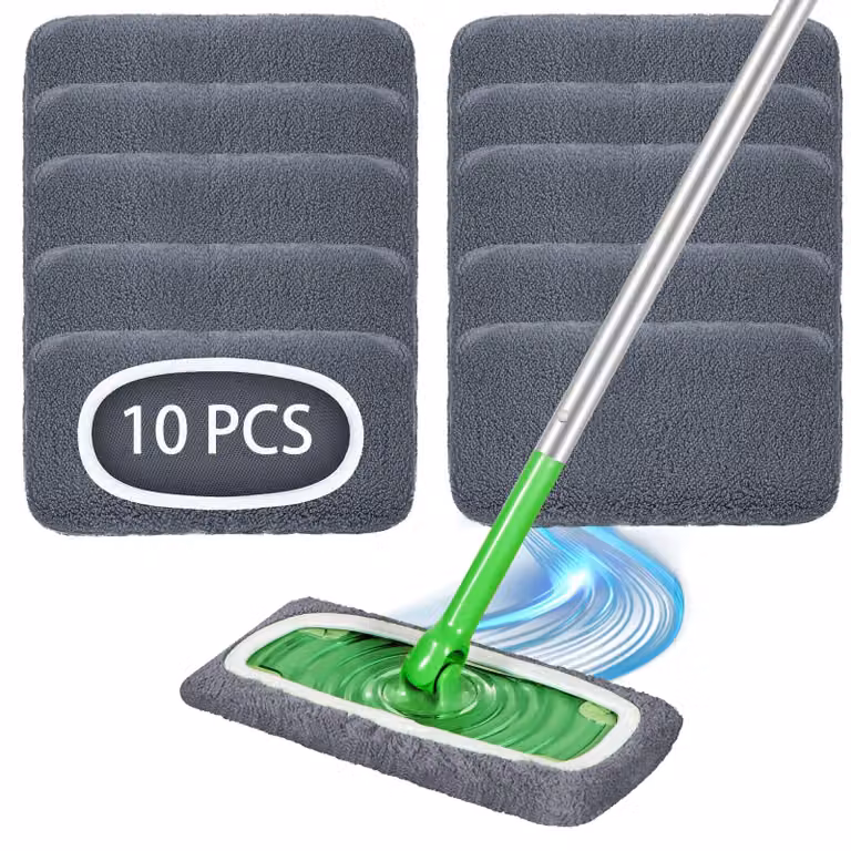 Confezione da 10 tappetini in microfibra riutilizzabili, color grigio