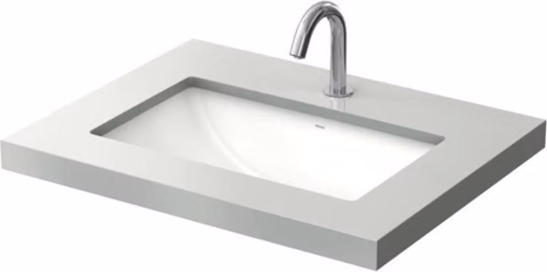 TOTO WU lavabo à encastrer, sans trou pour robinetterie, avec trop-plein, 590x380mm, vasque de forme rectangulaire, LW1536Y, LW1536Y