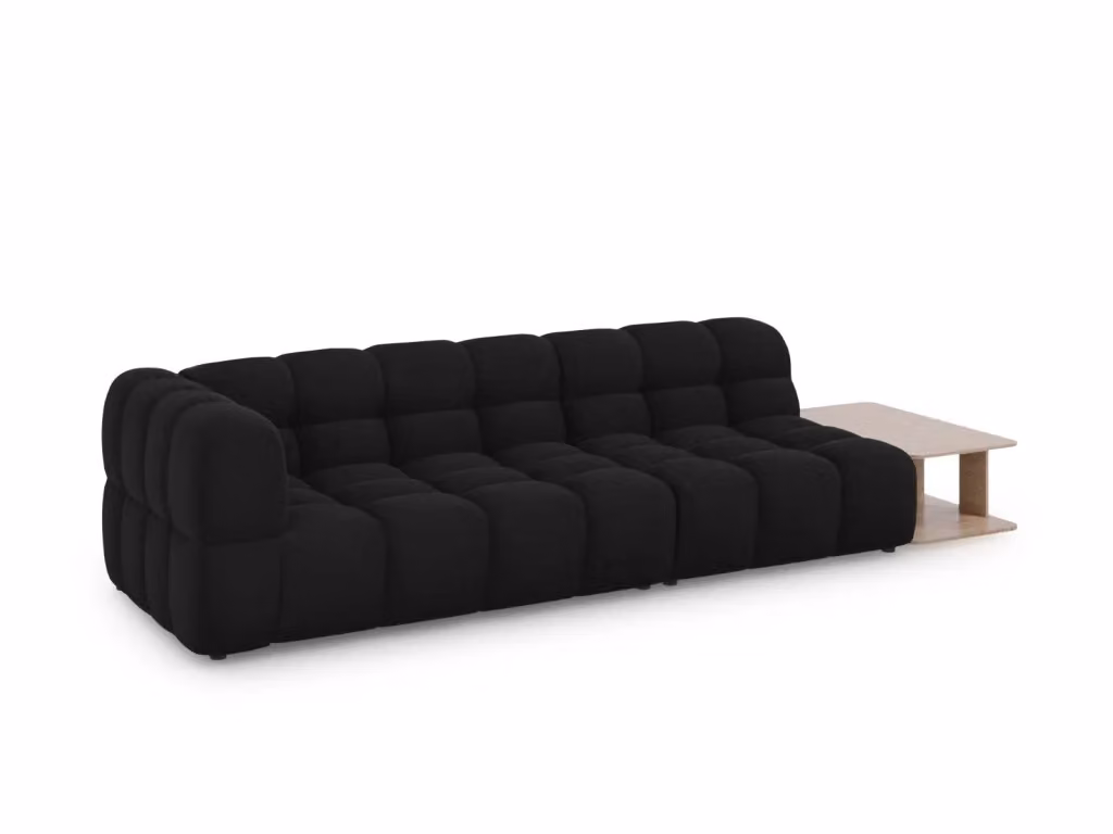 Divano modulare Sky di Cosmopolitan Design, modello a L con 4 posti, rivestimento in velluto nero, L/P/H: 297 x 102 x 75 cm – 2