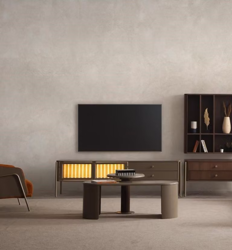 Beige Wohnzimmergarnitur Designer Holz Couchtisch TV-Lowboard