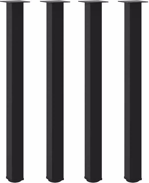 Set di 4 gambe per tavolo da bar DESIGN IN in acciaio nero lacca, Altezza: 112 cm