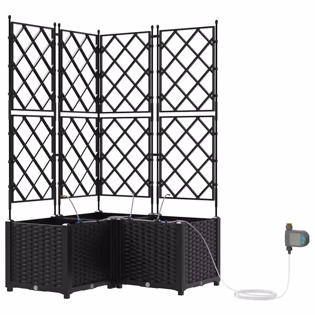 Set di 3 fioriere da esterno vidaXL in acciaio nero – 2