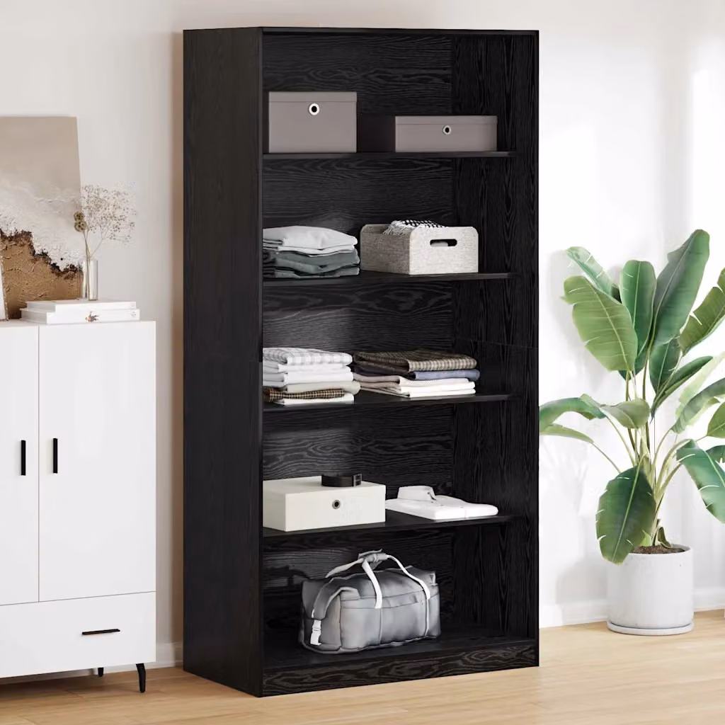 vidaXL Guardaroba Rovere Nero in MDF per Camera da Letto L/P/H: 100 x 50 x 200 cm