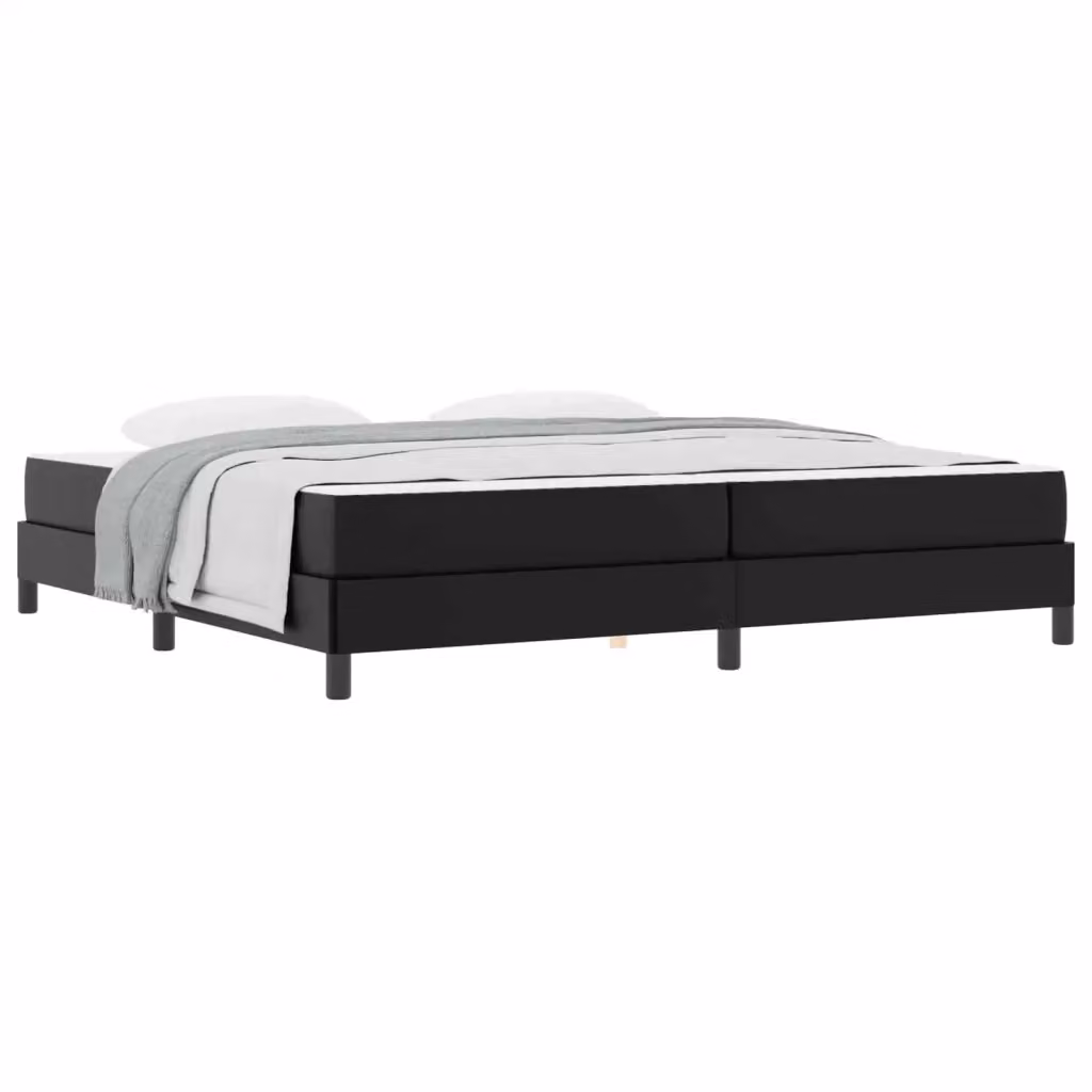 Letto matrimoniale con struttura imbottita e materasso ibrido vidaXL Nero L/P/H: 200 x 200 x 280 cm – 2