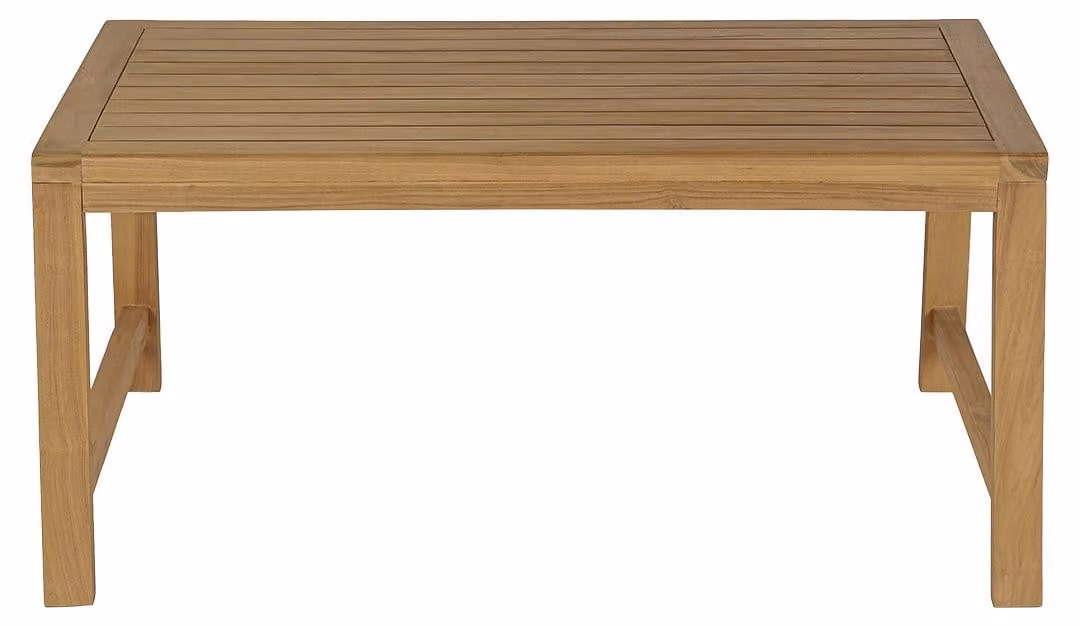 Miliboo - Tavolino da giardino rettangolare in legno di teak massello, lunghezza 100 cm, modello SUNDA