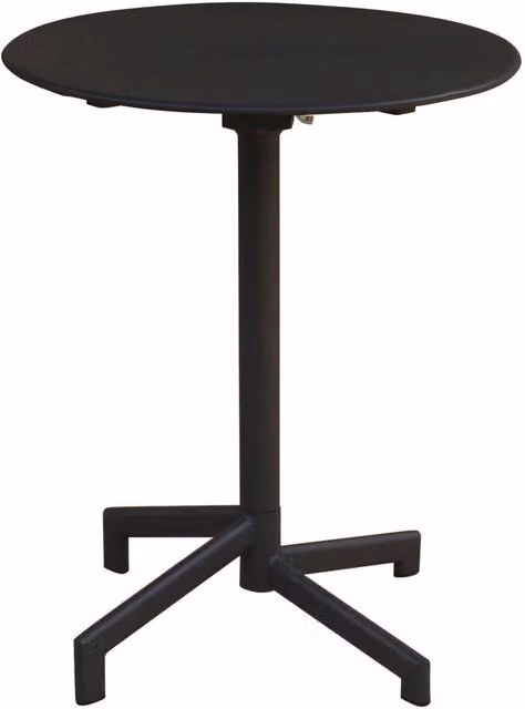 Tavolo rotondo da giardino Vega GIORDANOSHOP in acciaio grigio scuro, regolabile in altezza e inclinazione, Ø 60 x H 74 cm