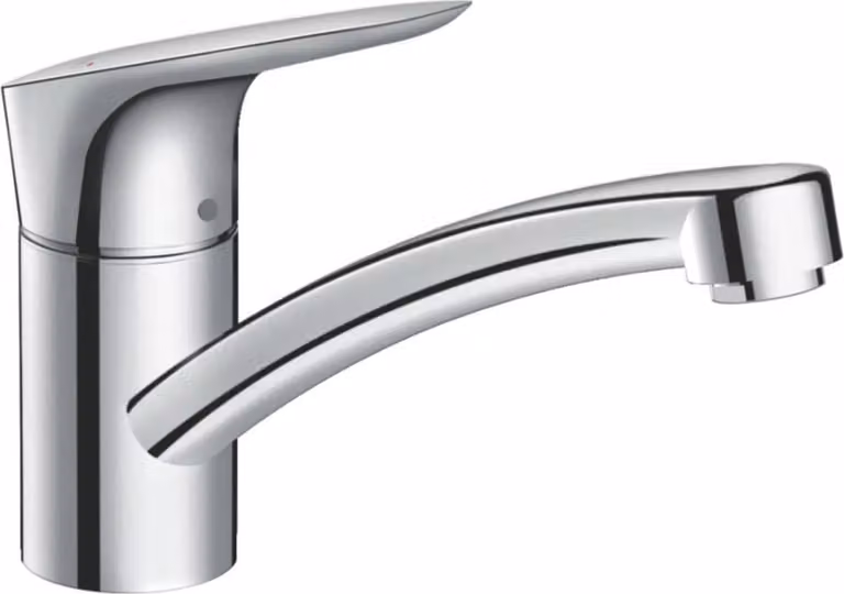 hansgrohe Logis M31 Mitigeur de cuisine, Comfort120, CoolStart, EcoSelection, 1jet, saillie 202mm, chrome, 71837000, 71837000