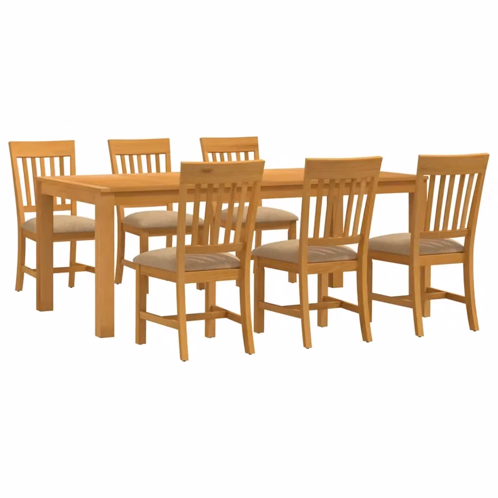 Set da pranzo moderno vidaXL in legno di quercia beige composto da tavolo rettangolare e 6 sedie – 2