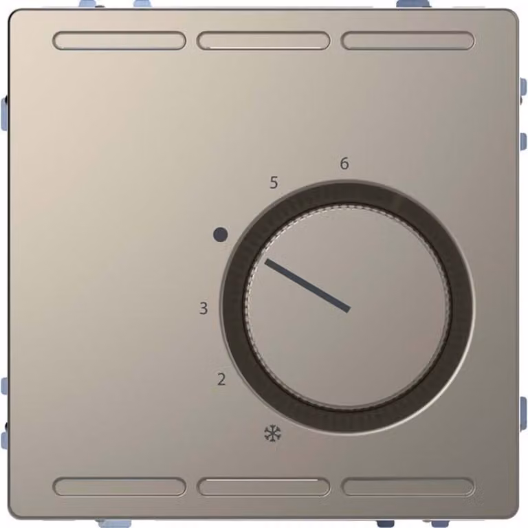 MERTEN MEG5763-6050 Termostato ambiente 24 V, finitura nichel metallizzato, design System