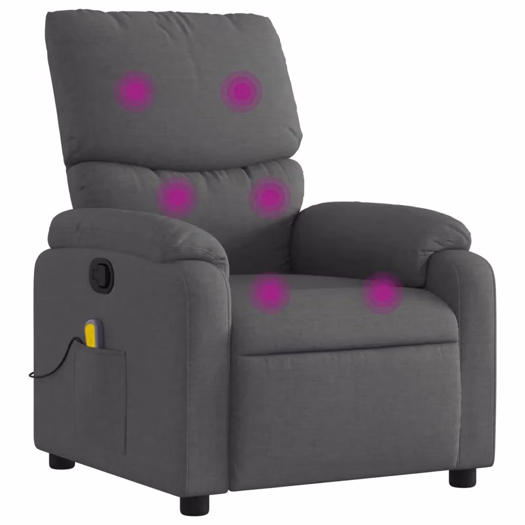 Poltrona reclinabile relax vidaXL in tessuto grigio con braccioli e struttura in legno e metallo – 2