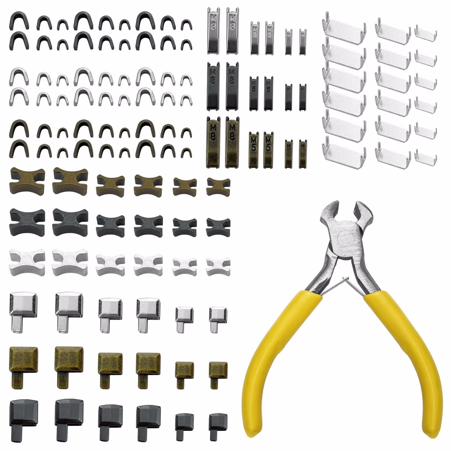 Kit di riparazione per cerniere (123 pezzi) – Include pinze per giacche e jeans