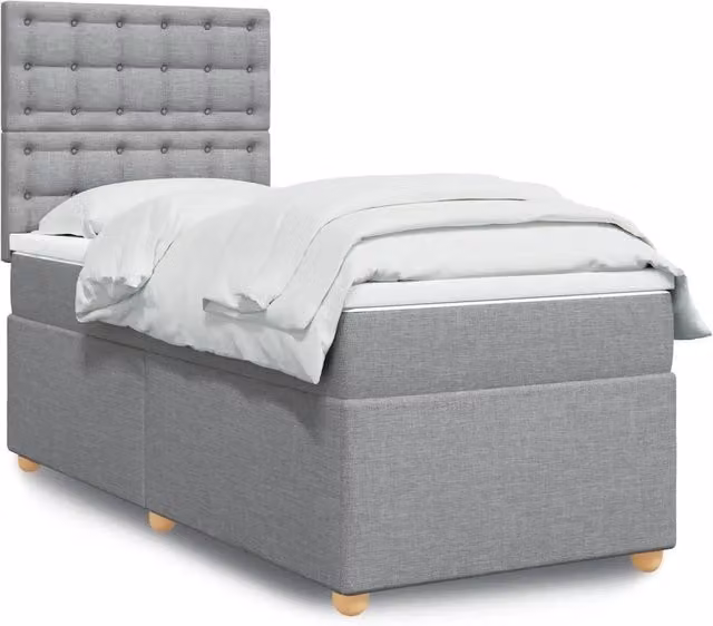 Letto Ibrido Moderno vidaXL con Materasso Grigio e Bianco L/P/H: 200 x 90 x 150,5 cm
