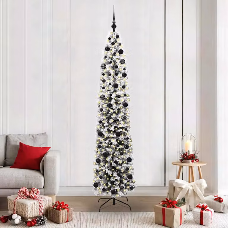 Albero di Natale artificiale moderno vidaXL verde con 300 LED bianco caldo, Altezza: 210 cm