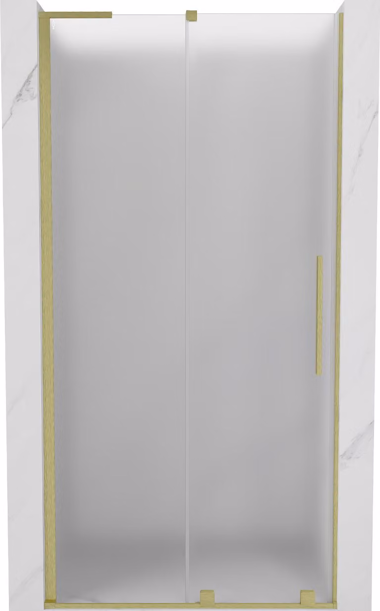 Mexen Velar L porta doccia scorrevole 100 cm, smerigliato, oro spazzolato - 871-100-003-31-55