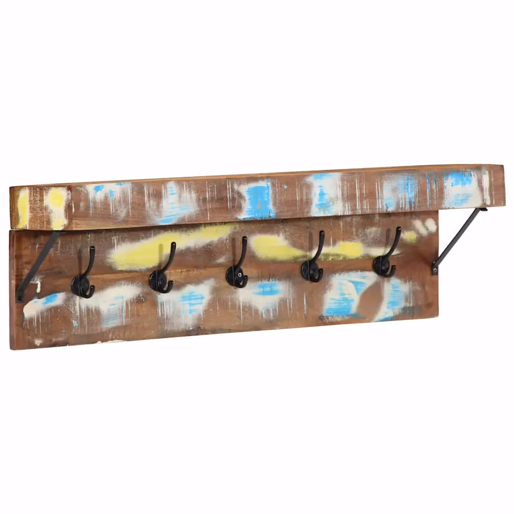vidaXL Appendiabiti Moderno in Legno Massello di Recupero Multicolore con Design Astratto