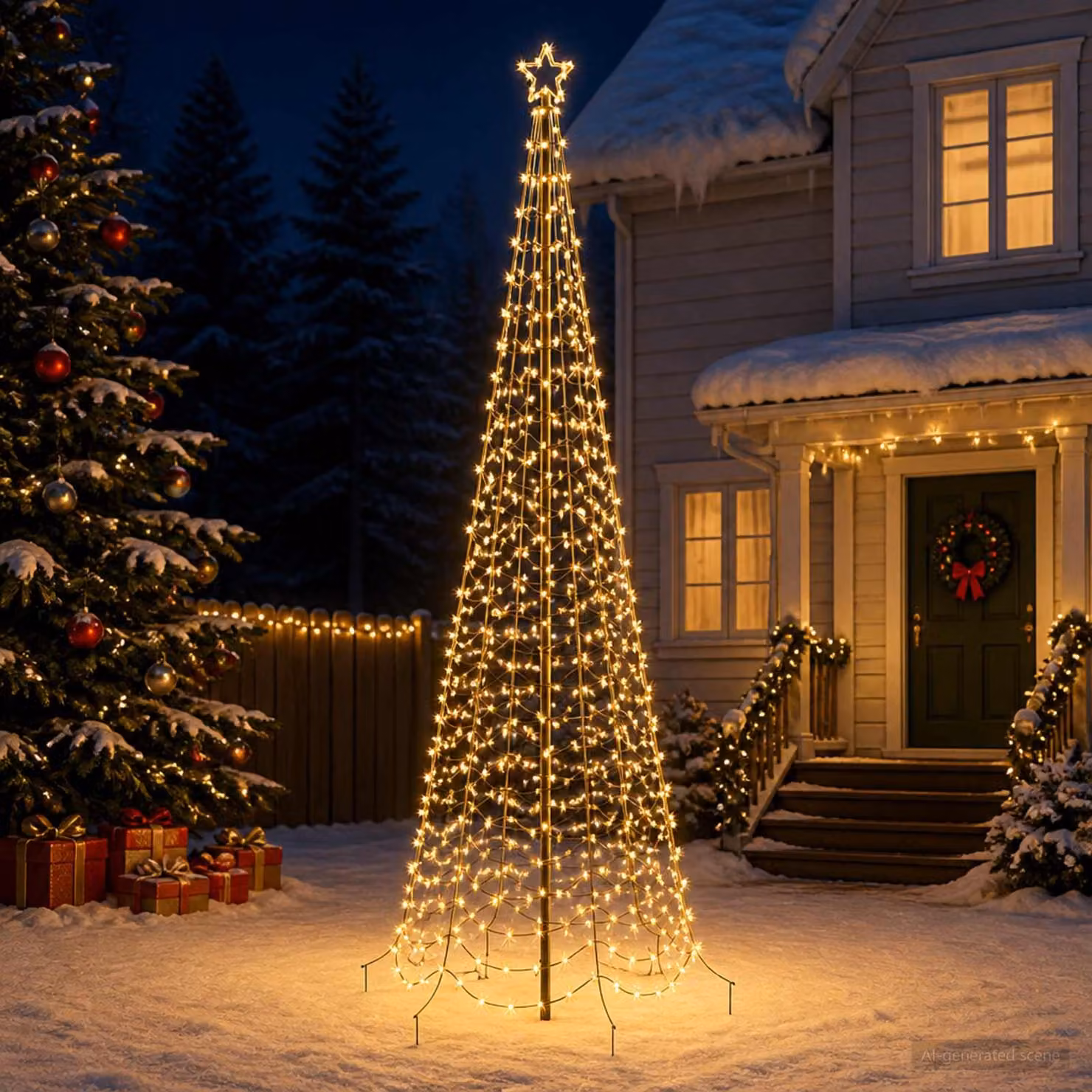 vidaXL Albero di Natale a spirale LED con picchetto EKENAS 300 cm