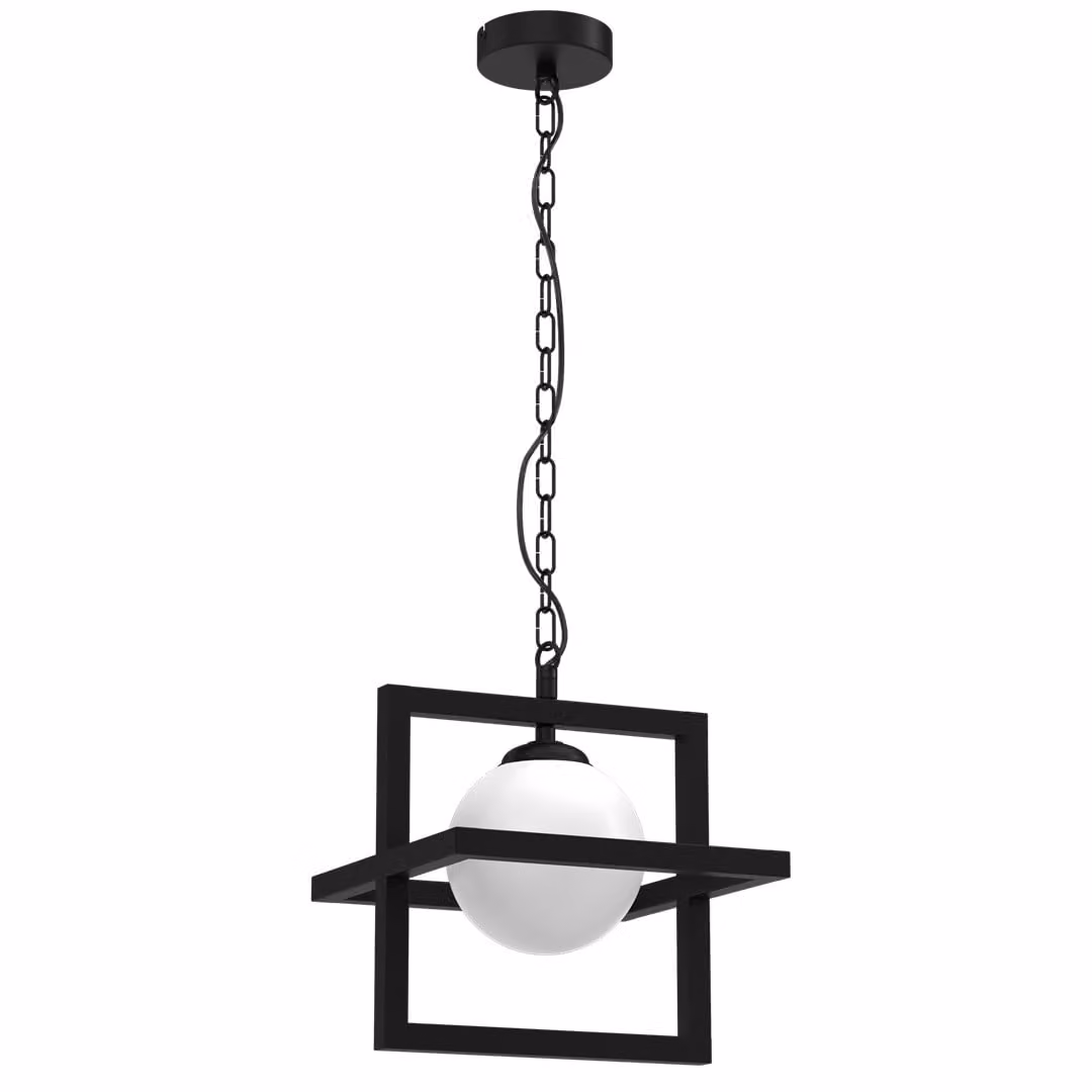 Lampada a sospensione DIEGO, 1 attacco E14, colore nero, materiale: metallo